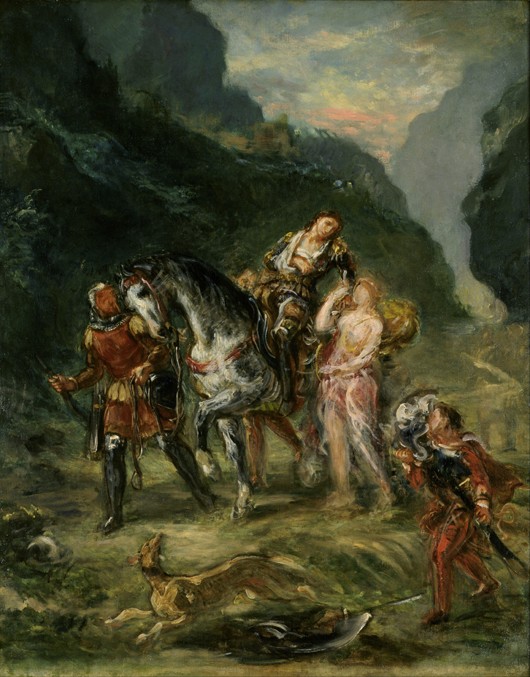 Angelica and the wounded Medoro à Eugène Delacroix