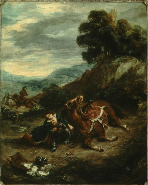 Byron, Tod des Lara / Gem.v.Delacroix à Eugène Delacroix