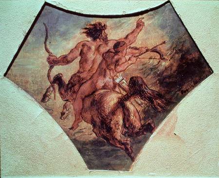 The Education of Achilles (replica of the first sketch made for one of the four pendentives in the C à Eugène Delacroix