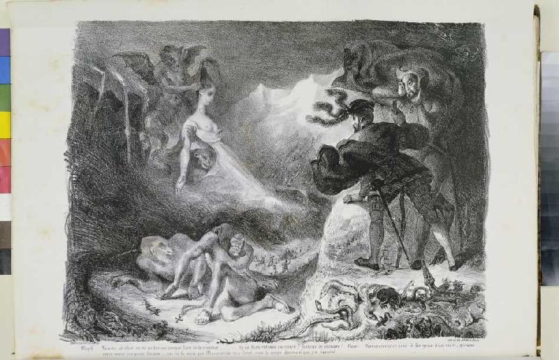 Faust und Gretchen, Walpurgisnacht. à Eugène Delacroix