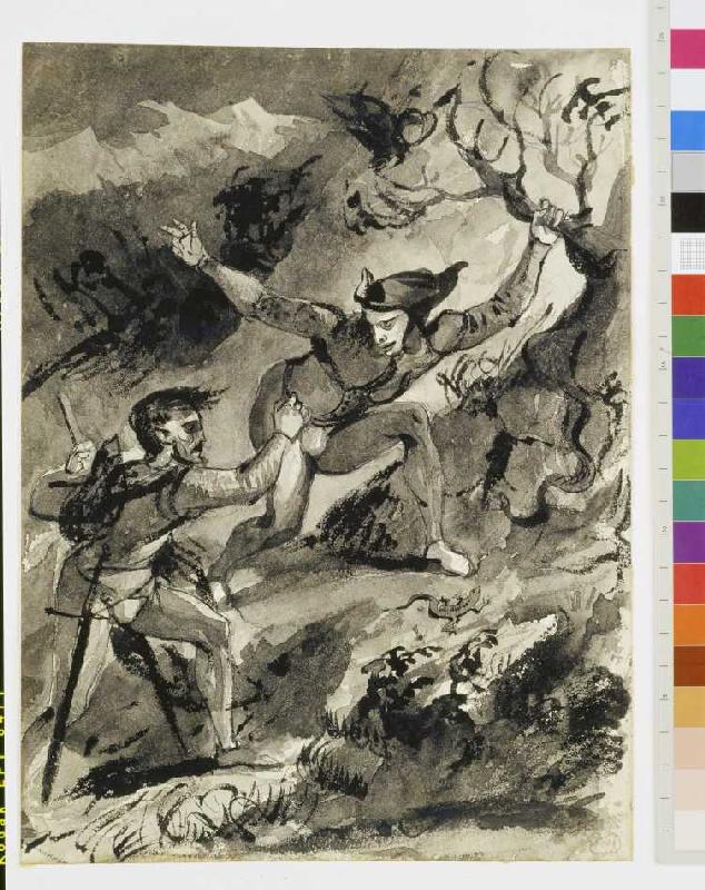Faust und Mephisto auf dem Blocksberg à Eugène Delacroix