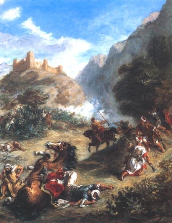 Lutte entre Arabes en montagne ou recouvrement fiscal arabe à Eugène Delacroix
