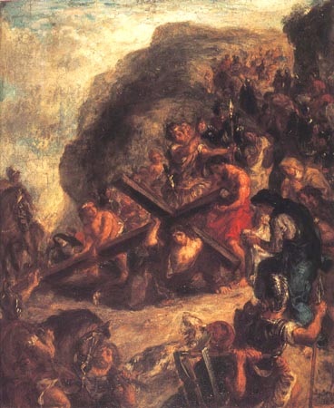 le port de la croix du Christ à Eugène Delacroix