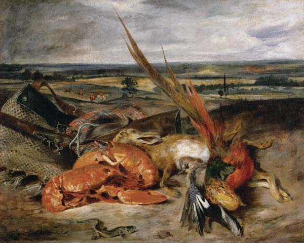 nature morte avec des homards à Eugène Delacroix