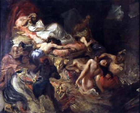 Oil sketch for Sardanapalus à Eugène Delacroix