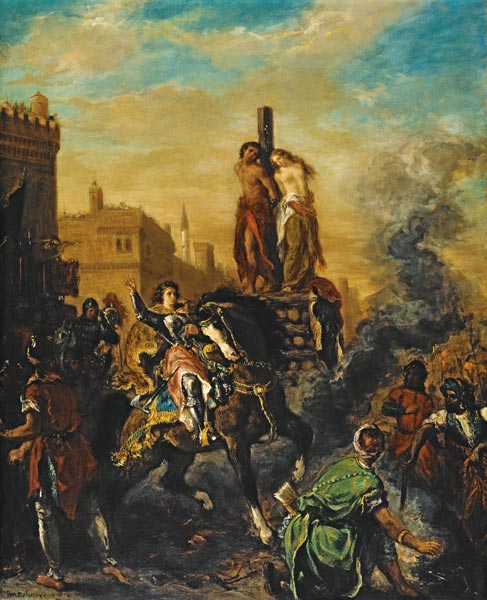 Olinda and Sophronia on the Pyre à Eugène Delacroix