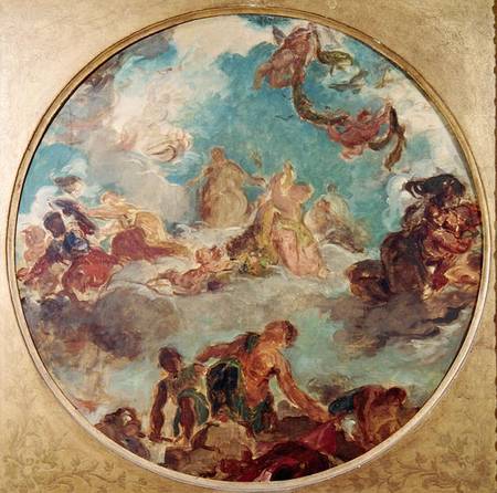Peace Descending to Earth, study for the central ceiling of the Salon de la Paix in the Hotel de Vil à Eugène Delacroix