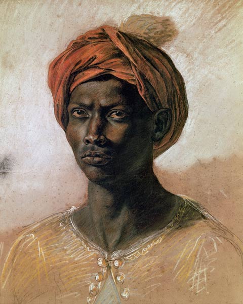 Portrait of a Turk in a Turban, c.1826 à Eugène Delacroix