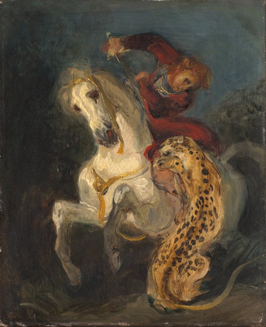 Rider Attacked by a Jaguar à Eugène Delacroix