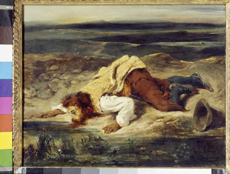 Berger romain, buvant à une source à Eugène Delacroix