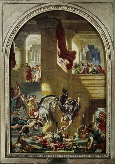 The Expulsion of Heliodorus from the Temple, c.1857 à Eugène Delacroix