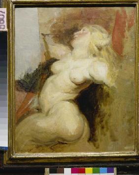 Copie d'une silhouette de femme nue, Cycle de Médicis de Rubens.