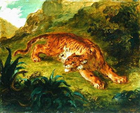 Tiger and Snake à Eugène Delacroix