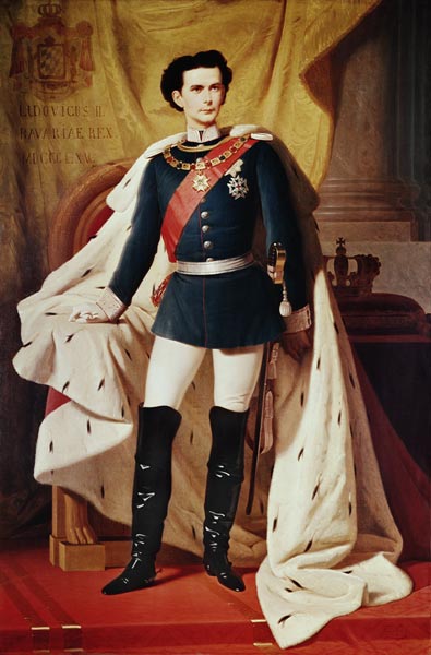 Portrait of Ludwig II (1845-86)of Bavaria in uniform à Ferdinand II Piloty