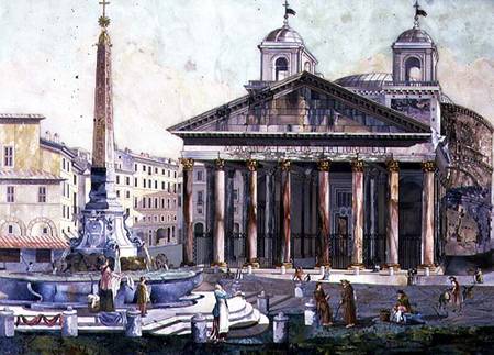 View of the Pantheon, Rome à Ferdinando Pattini