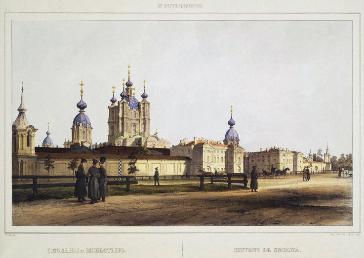 View of the Smolny Convent in Saint Petersburg à Ferdinand Victor Perrot