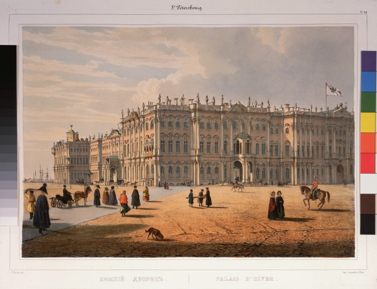 View of the Winter Palace in Saint Petersburg à Ferdinand Victor Perrot