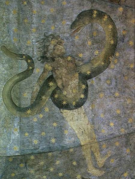 A Man and a Serpent, detail from the 'Cielo de Salamanca' à Fernando Gallegos