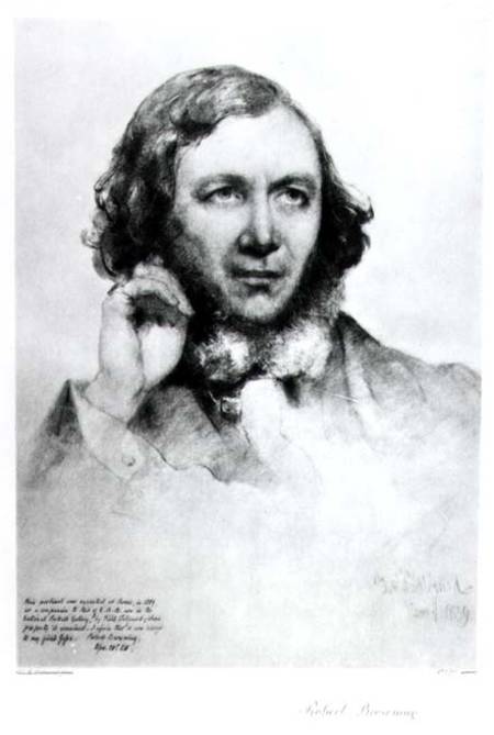 Portrait of Robert Browning (1812-89) 1859  (b&w photo) à Field Talfourd