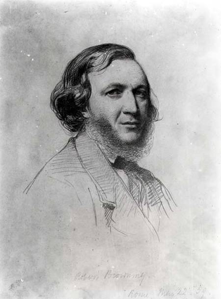 Portrait of Robert Browning (1812-89)  (b&w photo) à Field Talfourd