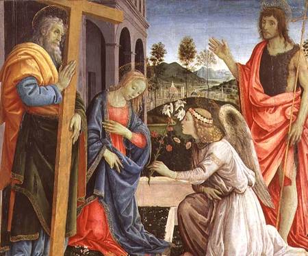 Annunciation with St. Joseph and St. John the Baptist à Filippino Lippi