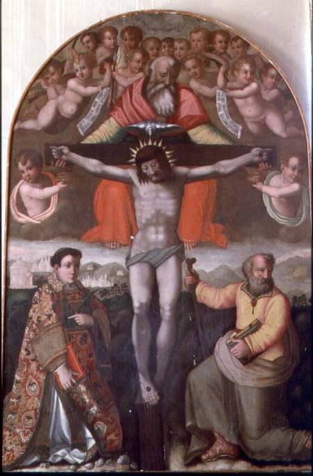 Trinity with SS. Stephen and Philip, central panel of an altarpiece à Filippino Lippi
