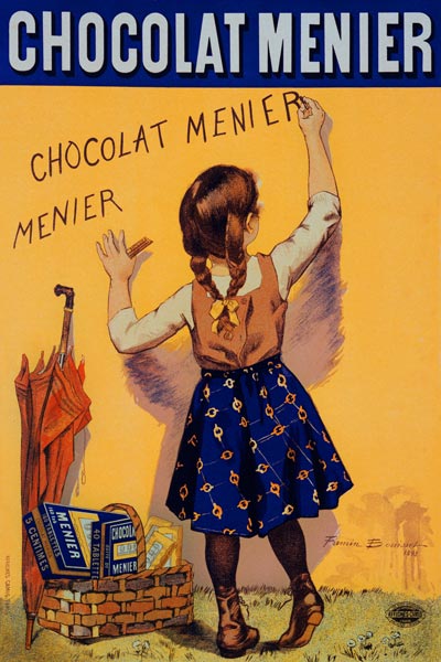 Reproduction of a poster advertising 'Menier' chocolate, 1893 (colour litho) à Firmin Bouisset