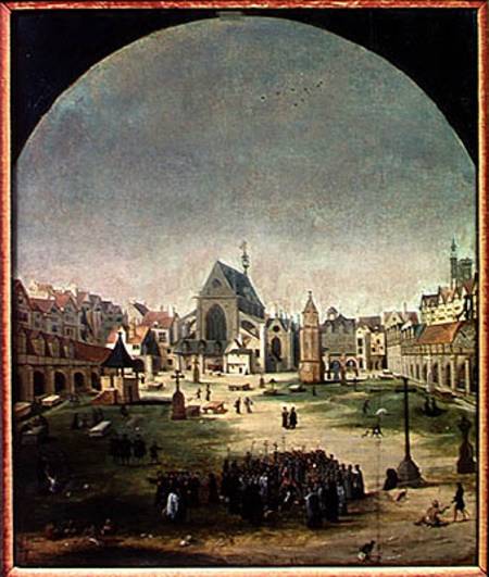 The Cemetery of the Innocents and the Mass Grave During the Reign of Francois I à École flamande