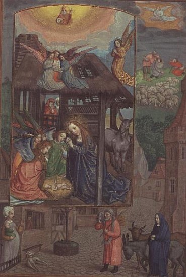 Codex Ser Nov 2844 Birth of Christ, from the Rothschild Prayer Book à École flamande