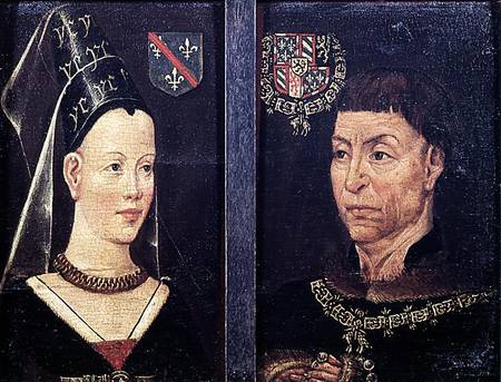Double portrait of Charles le Temeraire (1433-82) Duke of Burgundy and his wife à École flamande
