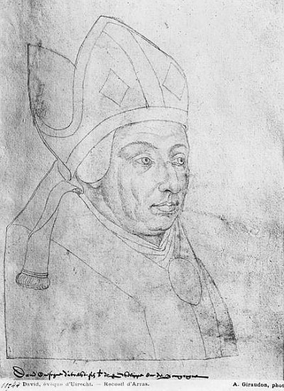 Ms 266 fol.97 David, bishop of Utrecht, from ''The Recueil d''Arras'' à École flamande