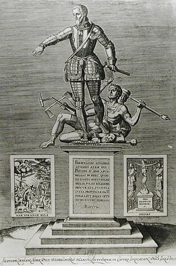 Portrait Glorifying Ferdinand Alvarez of Toledo (1508-82) Duke of Alba à École flamande