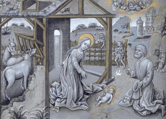 The Nativity (vellum) à Ecole flamande, (15ème siècle)