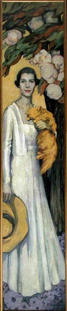 Portrait of Emily MacFadden with her Cat à Florence Lundborg