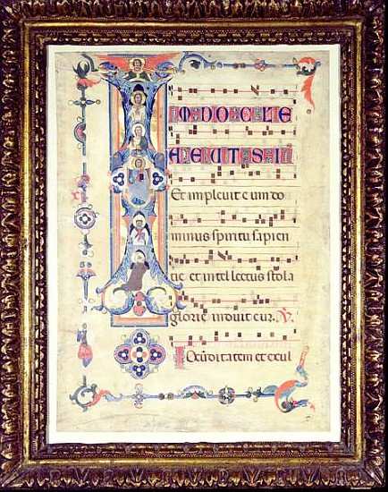 Gradual, featuring historiated initial ''I'' depicting Saint John the Evangelist, c.1315 à École florentine
