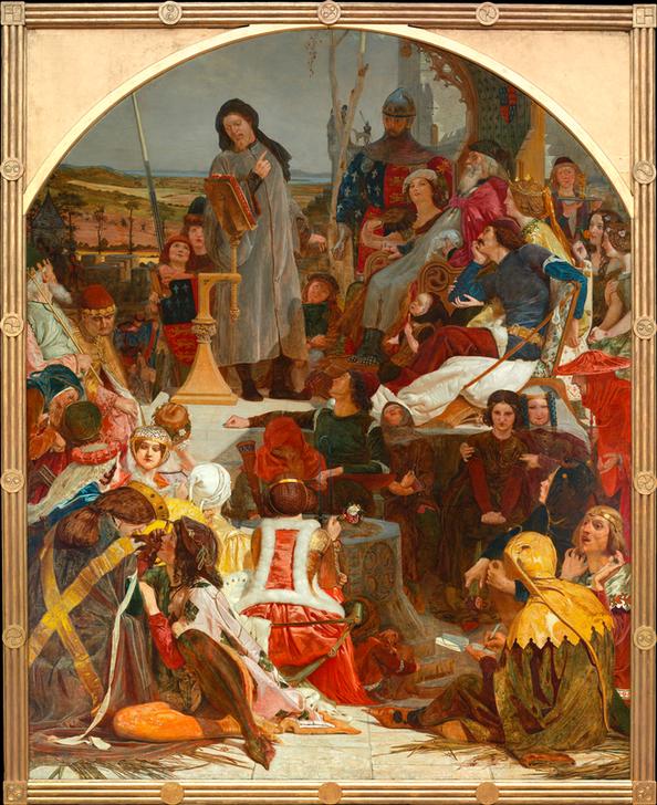 Chaucer at the court of Edward III (Chaucer liest im Palast von Sheen Eduard III. und seinem Hofstaa à Ford Madox Brown