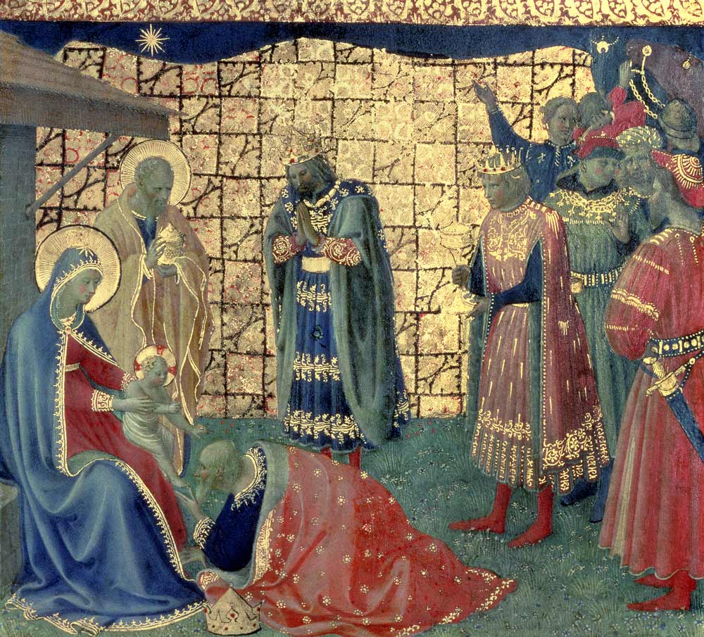 Adoration of the Magi, detail from a predella panel à Fra Beato Angelico