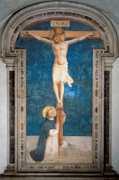 Christ on the Cross Adored by St. Dominic à Fra Beato Angelico