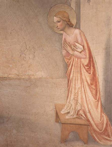 The Annunciation, detail of the Virgin à Fra Beato Angelico
