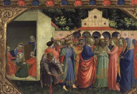 The Birth and Marriage of the Virgin, from the predella of the Annunciation altarpiece à Fra Beato Angelico
