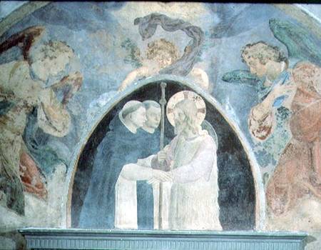 Christ with Pilgrims (fresco) à Fra Beato Angelico