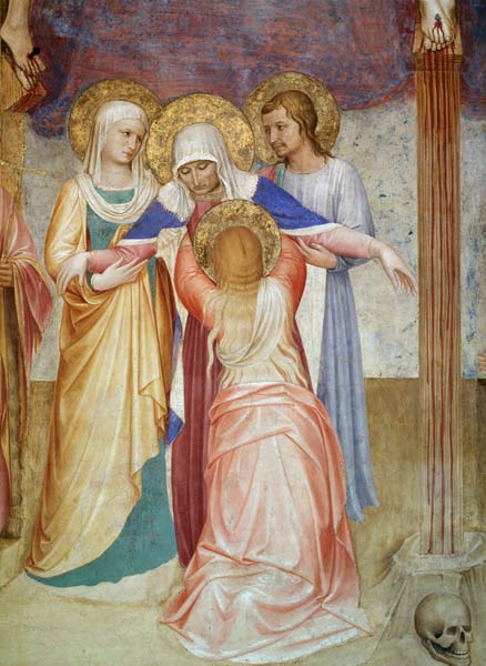 The Crucifixion, detail of the Virgin and attendants from the Chapter House à Fra Beato Angelico