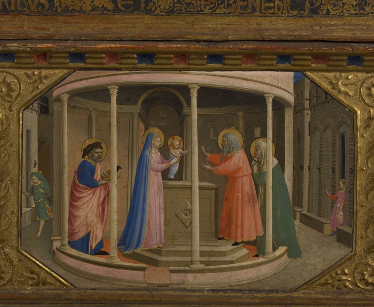 The Presentation in the Temple (The Annunciation retable with 5 Predella scenes) à Fra Beato Angelico
