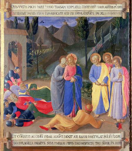 The Kiss of Judas, detail from panel three of the Silver Treasury of Santissima Annunziata à Fra Beato Angelico