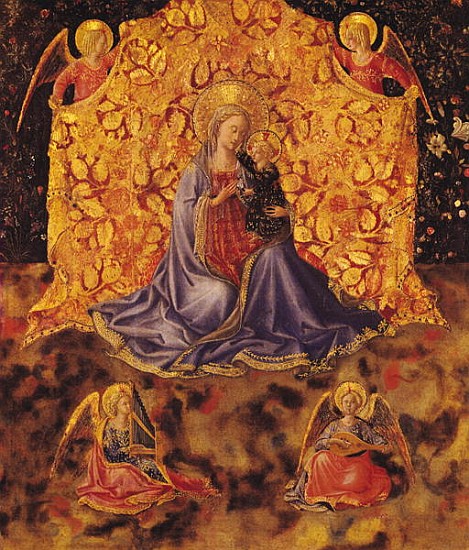 Madonna of Humility with Christ Child and Angels à Fra Beato Angelico