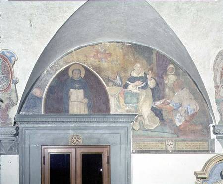 The Miraculous Discovery of the Key to the Belt of St. Antoninus, lunette à Fra Beato Angelico
