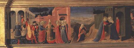Predella Panel to the Annunciation showing the Marriage of the Virgin and the Visitation à Fra Beato Angelico