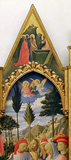 Santa Trinita Altarpiece, frame and pinnacles Lorenzo Monaco (Piero di Giovanni) (c.1370-1425) compl à Fra Beato Angelico