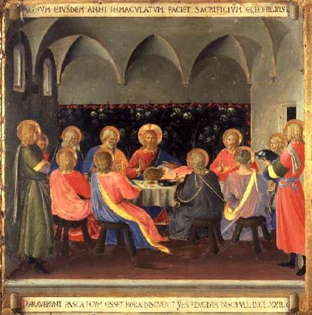The Last Supper, detail from panel three of the Silver Treasury of Santissima Annunziata à Fra Beato Angelico
