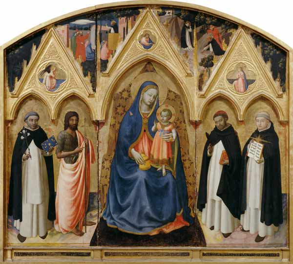 The Virgin and Child with St. John the Baptist, St. Dominic, St. Peter the Martyr and St. Thomas Aqu à Fra Beato Angelico